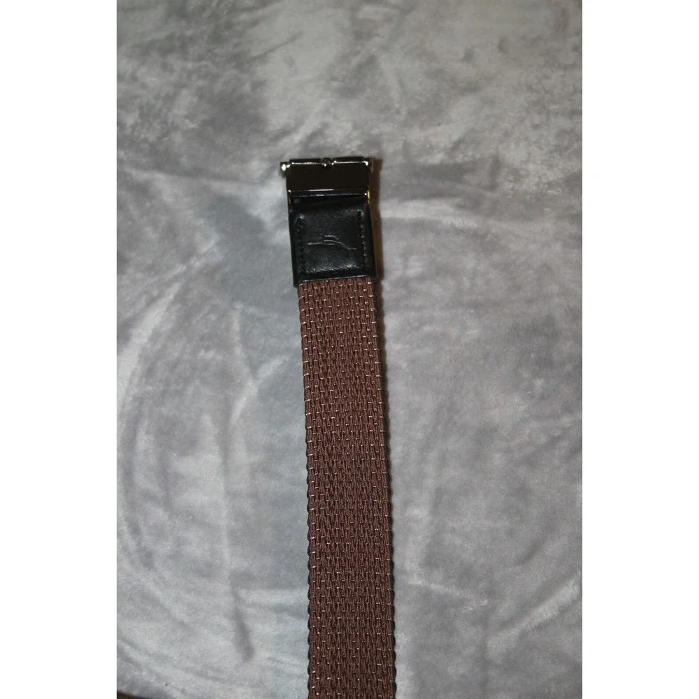 TOMMY BAHAMA XL Reversible Brown Black Braided Stretch w/Leather Trim Belt Men's